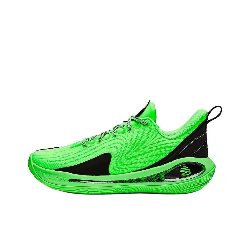 Under Armour Abrasion Resistant Low Top Children's Basketball Shoes Green/Black