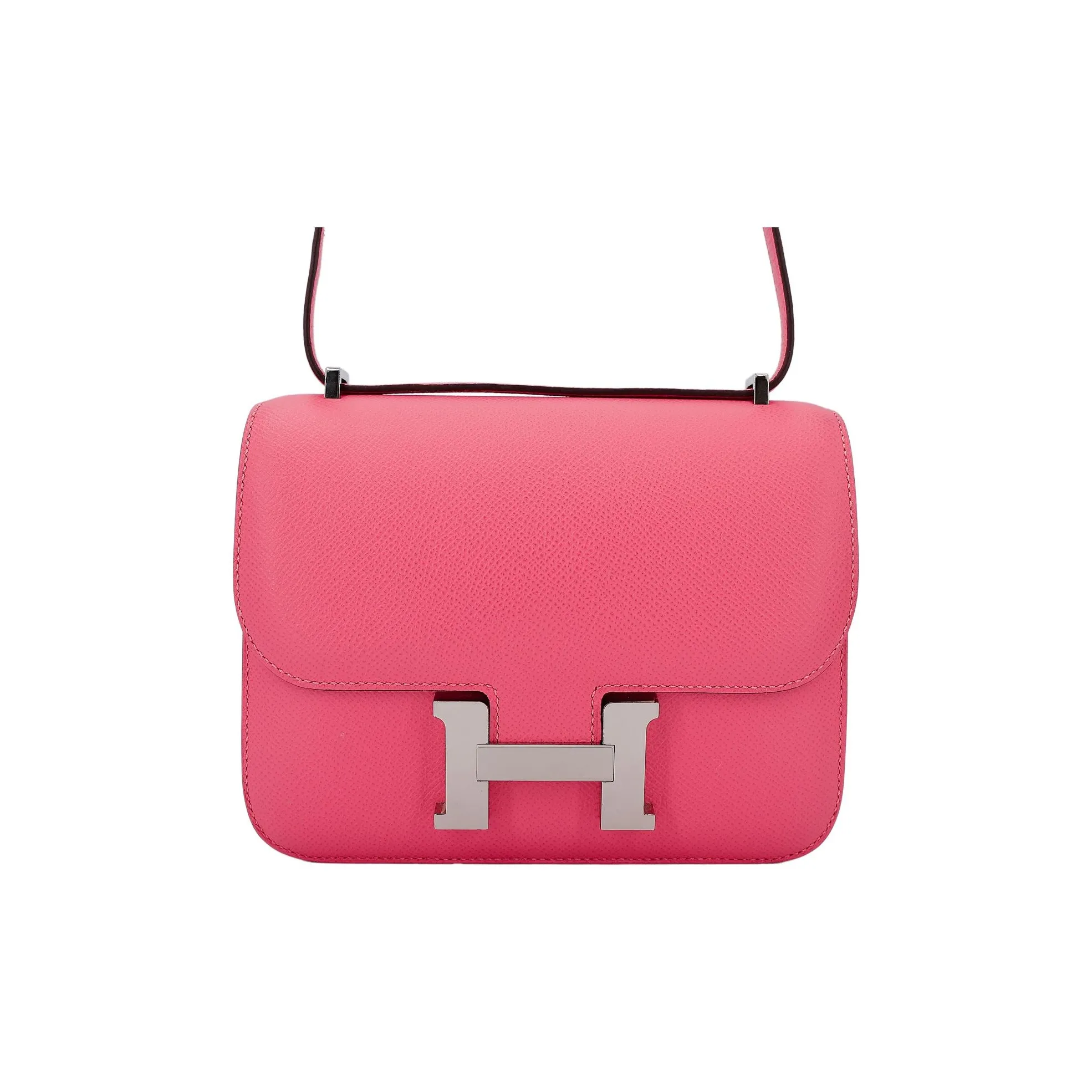 HERMES Constance Epsom Leather Shoulder Bag Crossbody Bag Mini Women's 8W Rose Azalea New Lip Balm Powder