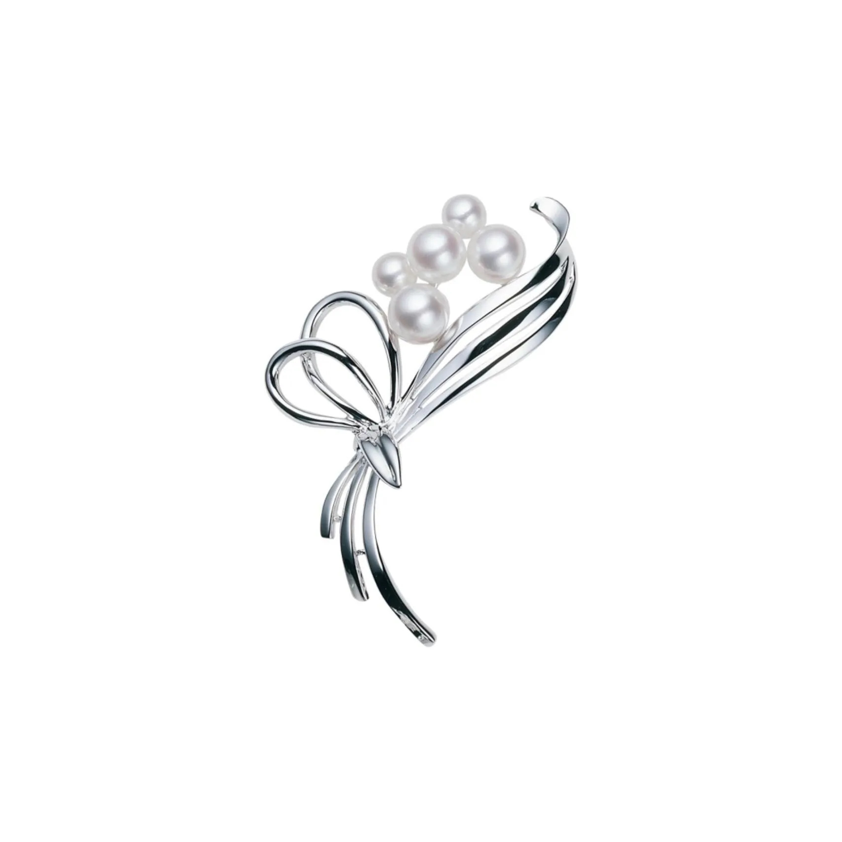 MIKIMOTO Pearl Brooches Unisex Silver