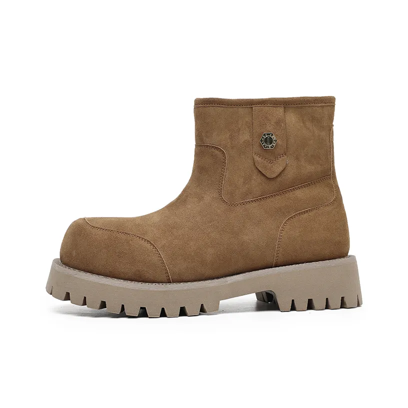 Angelmi Warm And Wear Resistant Short Snow Wave Boots Unisex Brown