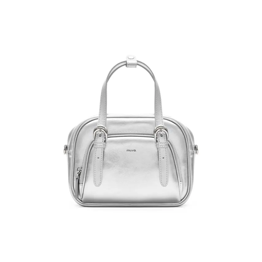MUVA Коровья кожа Одно плечо Через плечо Сумка-подушка Сумка Средний Женские Жженый чайный коричневый Луна Рок Серебряный