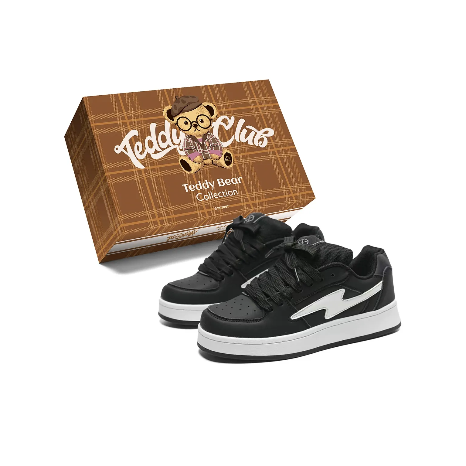 Teddy Bear Collection Low Top Skateboard Shoes Unisex