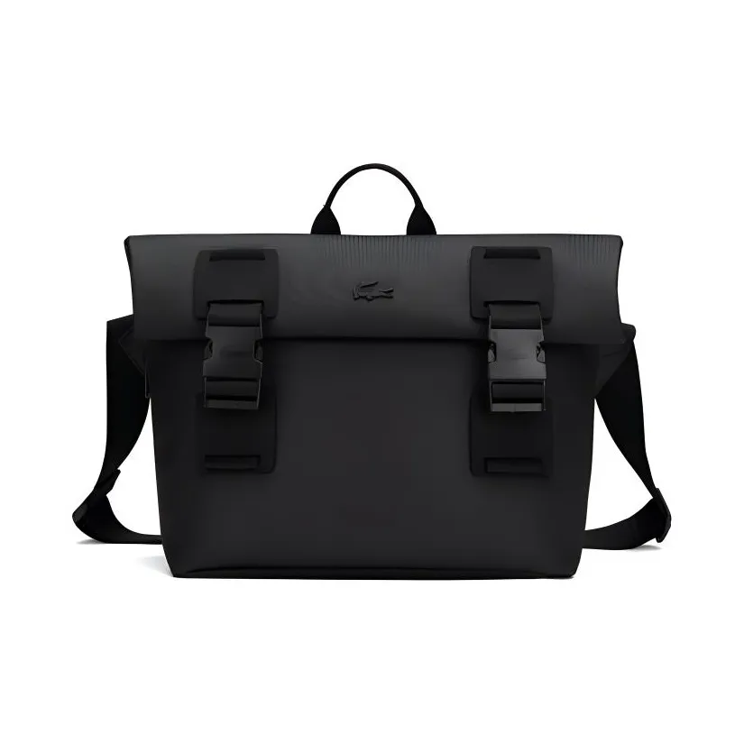 LACOSTE PVC Handbag, Shoulder Bag, Crossbody Bag Regular Men's Black