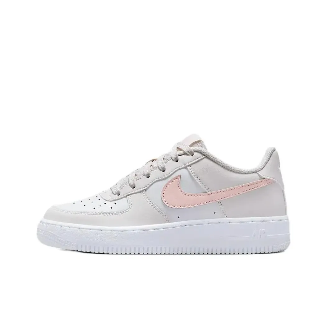 Nike Air Force 1 Abrasion Resistant Low Top Kids' Skateboarding Shoes Gray/White/Pink