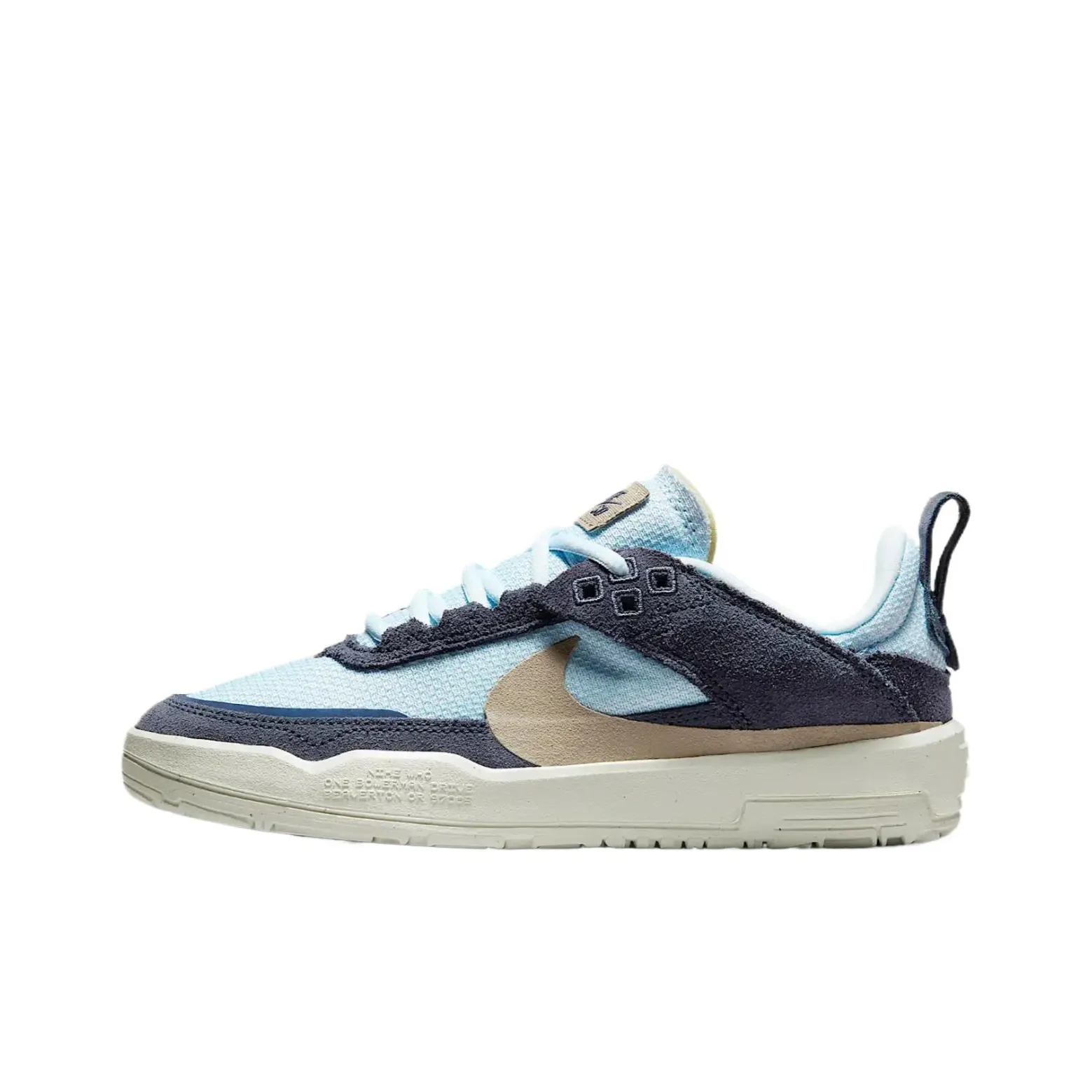 Nike SB DAY ONE Slip Resistant Shock Absorbers Kids' Skateboarding Shoes Lightning Blue/Purple Blue/Sail White/Khaki
