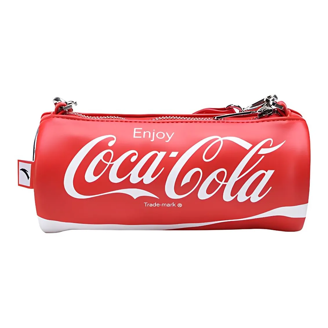 Anta Coca Cola, Collaboration PU Leather Fanny Pack, Crossbody Bag Regular Unisex Red