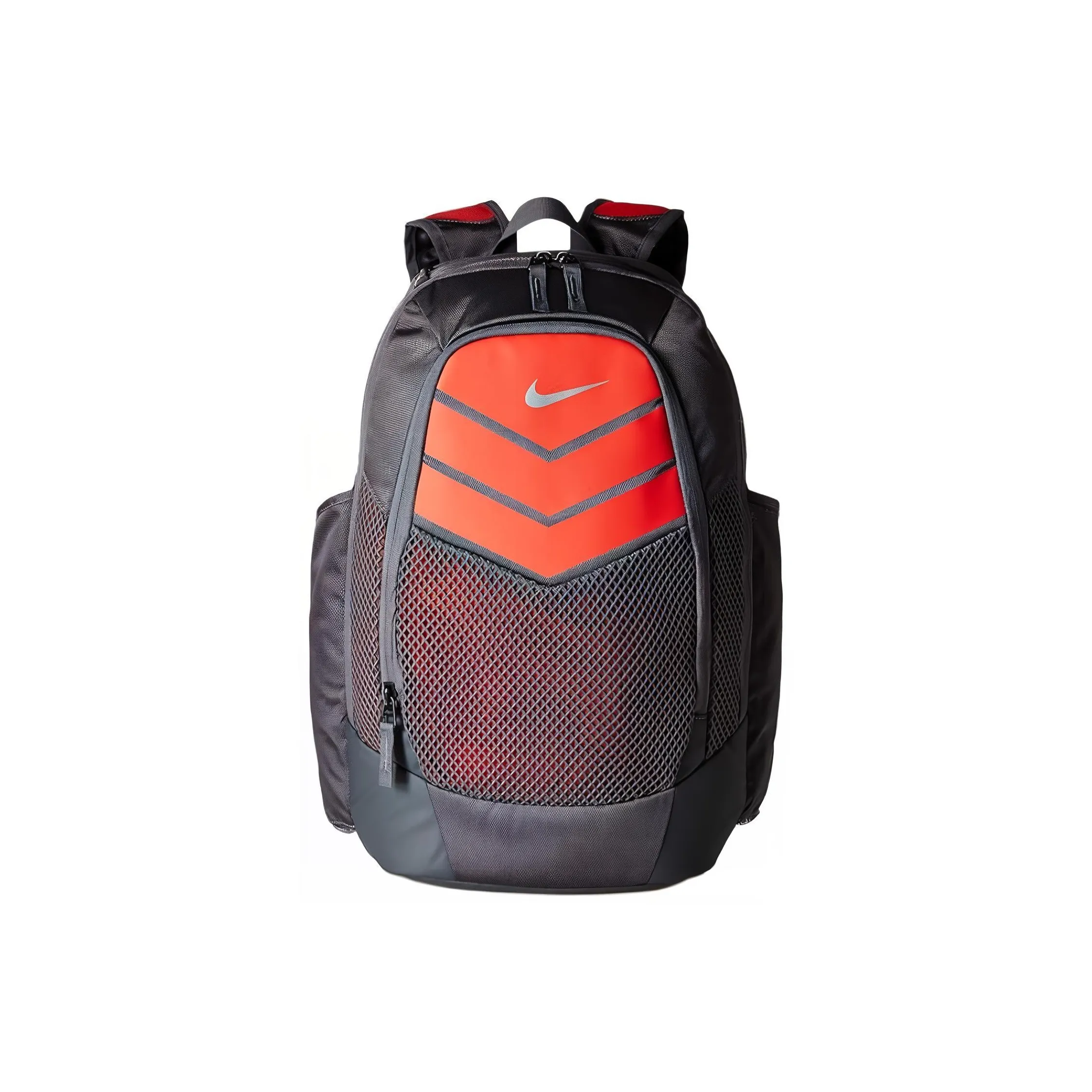 Nike Синтетический материал Рюкзак Обычный Унисекс Темно-серый Апельсин Металлическое серебро