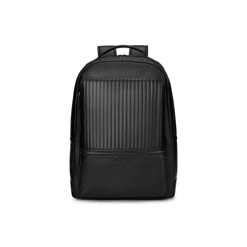 PIERRE CARDIN Рюкзак из коровьей кожи большой мужской черный