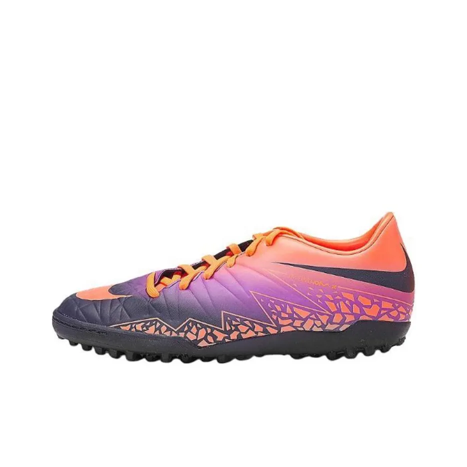 Nike Hypervenom Phelon 2 TF Turf Anti Slip Wear Resistant Soccer Shoes Men's Orange Purple Black