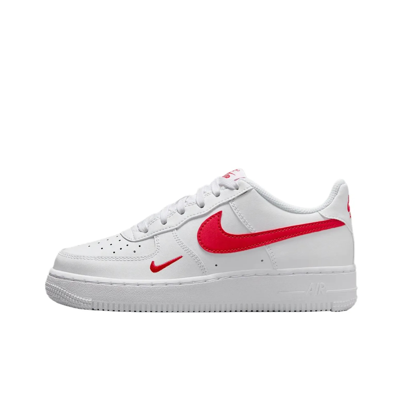 Nike Air FORCE 1 LV8 Устойчивый к истиранию Низкий Топ Детские Скейтбординг Белый Университетский Красный