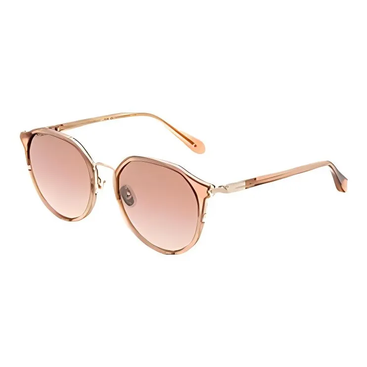 FERRAGAMO Plate Frame Irregular Shape Sunglasses Unisex Gold