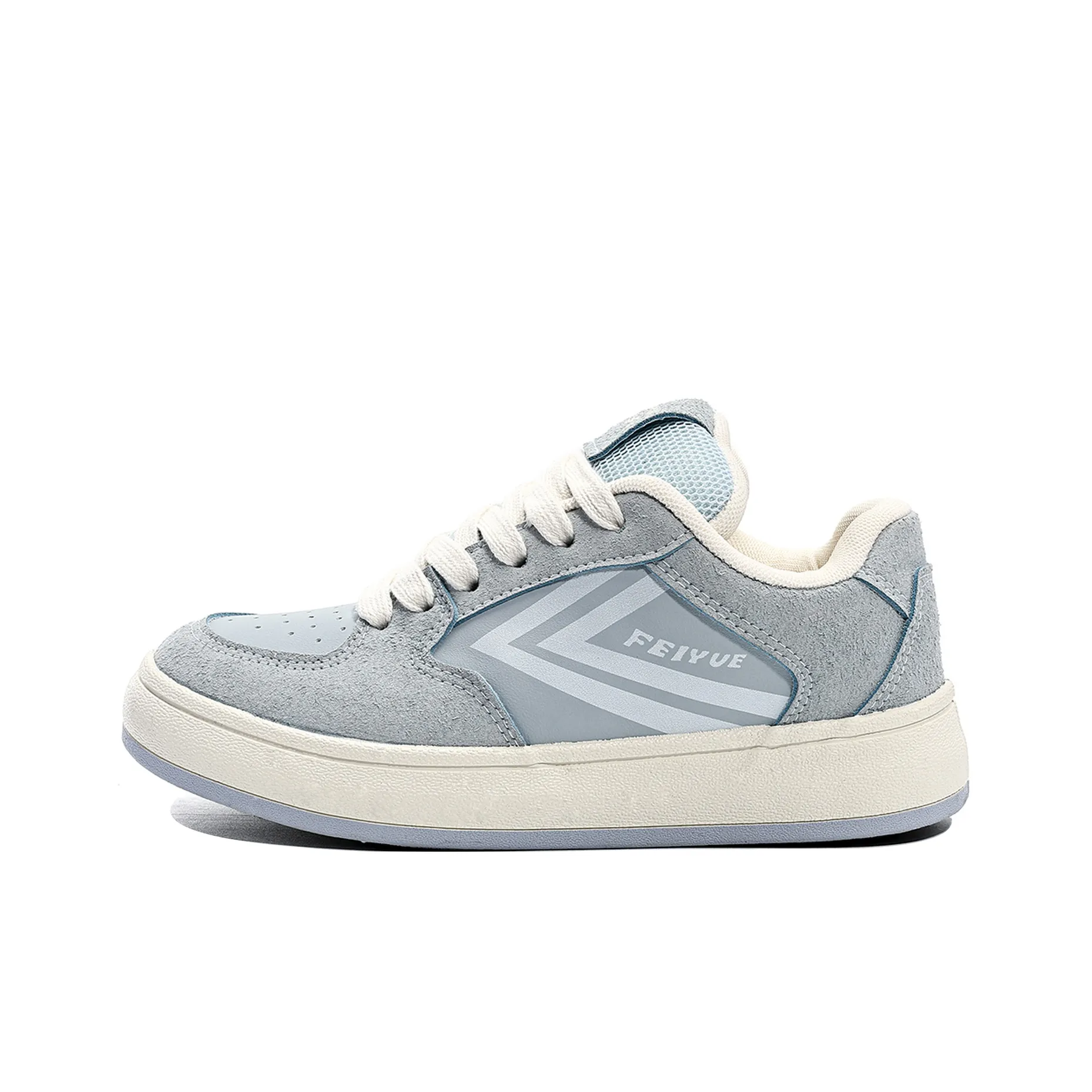 Feiyue Slip-Resistant Waterproof And Breathable Low-Top Skateboard Shoes Women's Multicolor Light Blue