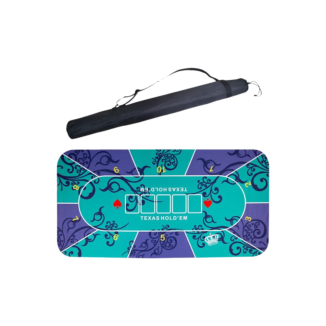 ZIHU Texas Hold'em Poker Table Mat Rubber Padded Fleece Thickened With Shoulder Bag Board Game Accessories