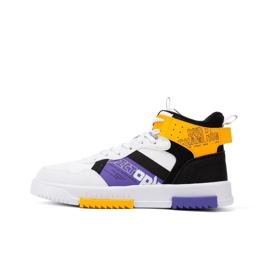 XTEP Высокие кроссовки для скейтбординга Мужские Белый Черный Желтый