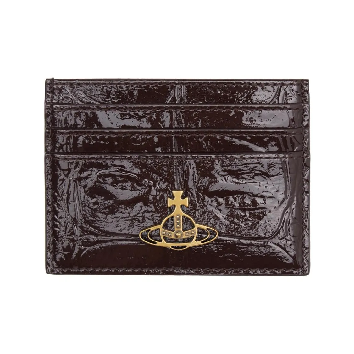 Vivienne Westwood Leather Card Holder Women's Red Brown