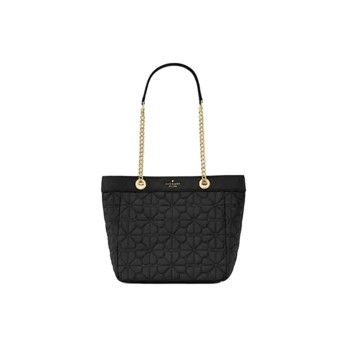 Kate Spade Spade Flower Fabric Tote Bag Shopping Bag Handbag Shoulder Bag Small Size Women's Black