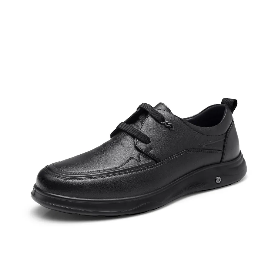 Strongman 3515 Повседневные кожаные туфли Мужские Черные