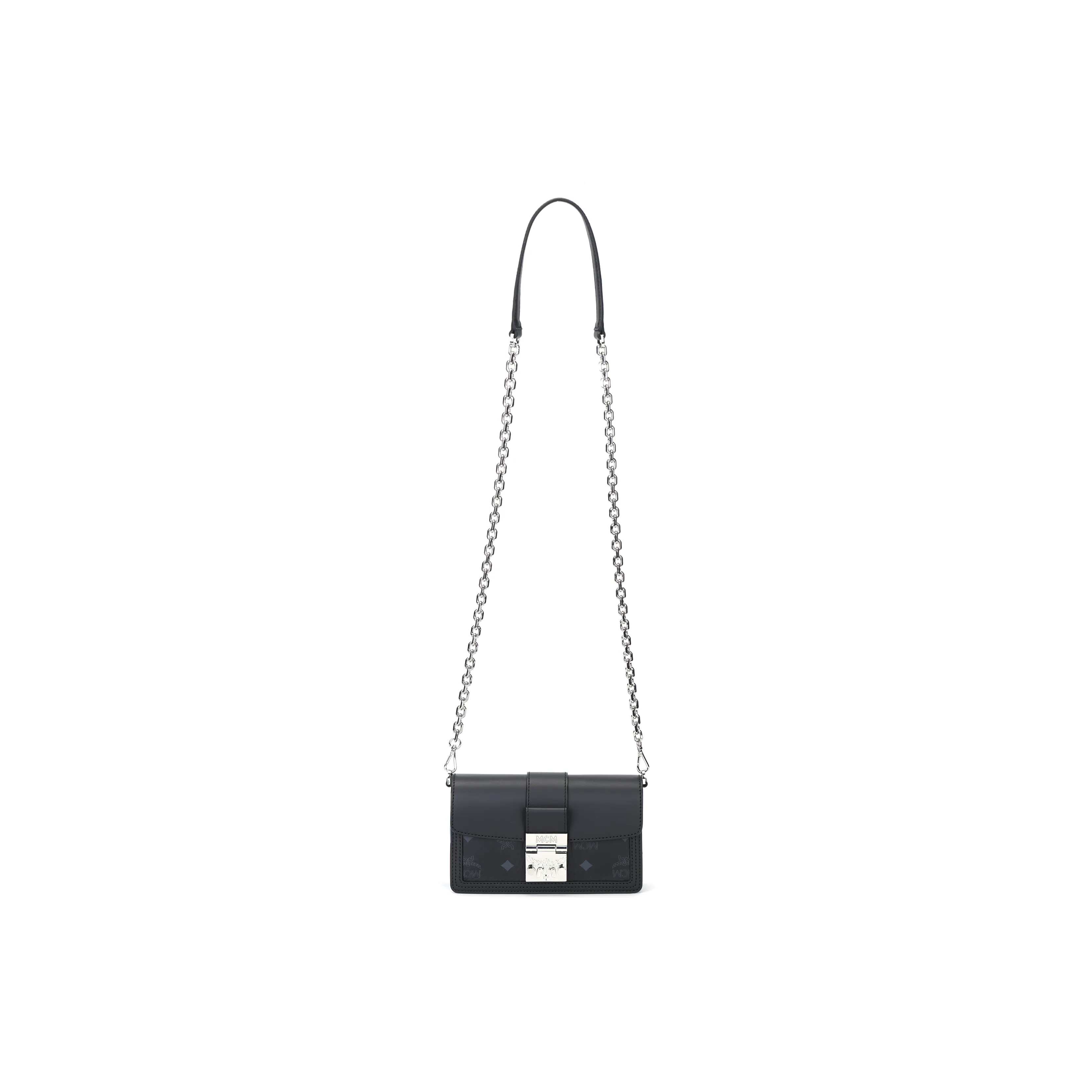 MCM Tracy Visetos Leather Shoulder Bag, Crossbody Bag Mini Women's Black