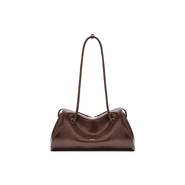 MUVA Polyester Shoulder Bag Medium Size Women's Mocha/Amber
