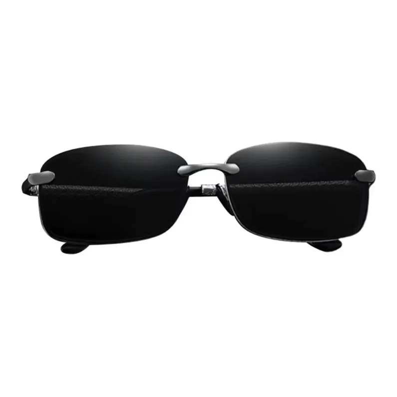 Thunder Pailong Alloy Square Sunglasses Men's Black Gray Gold