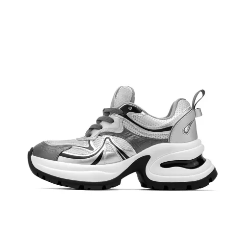 JOOC Толстоподошвенные кроссовки Low Top Космическое серебро Женские