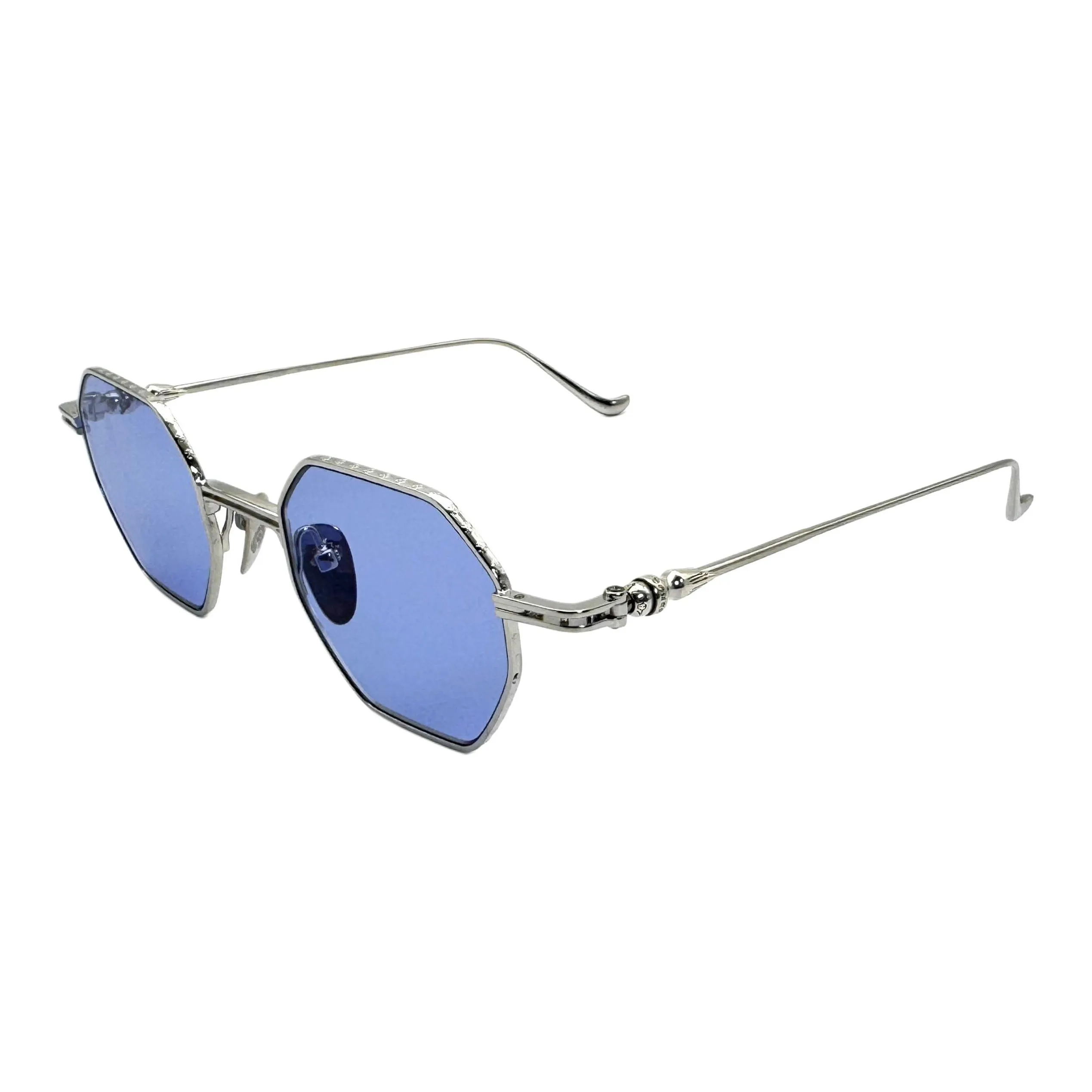 Chrome Hearts Metal Irregular Shape Sunglasses Unisex Silver