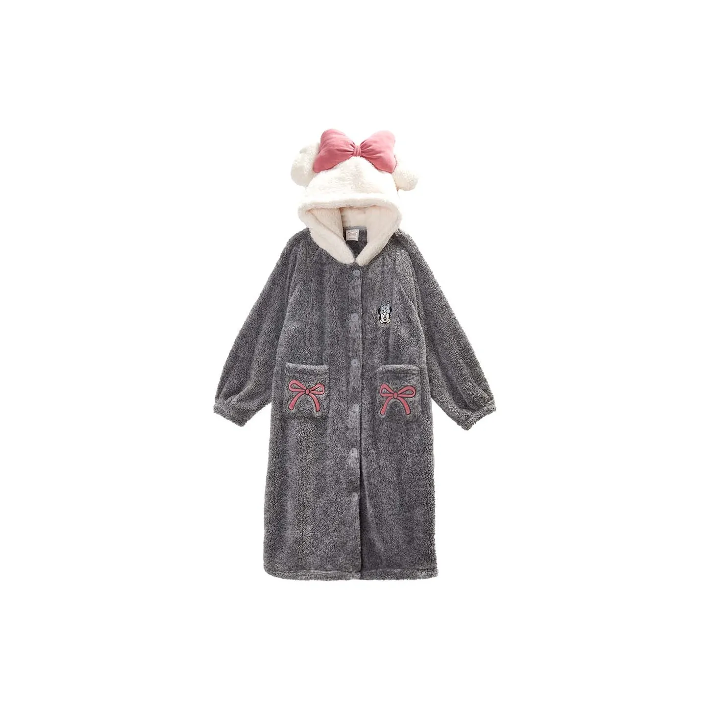 GUKOO x Disney Minnie Series Bath Robes Women's Light Heather Gray