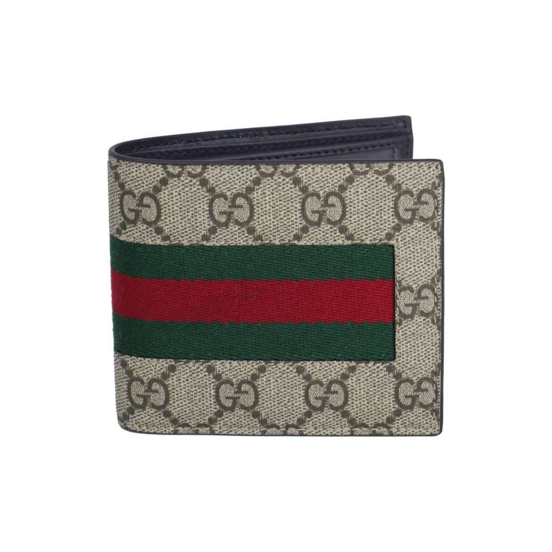 GUCCI GG Supreme PVC Coated Canvas With Leather Wallet Men's Light Umber
