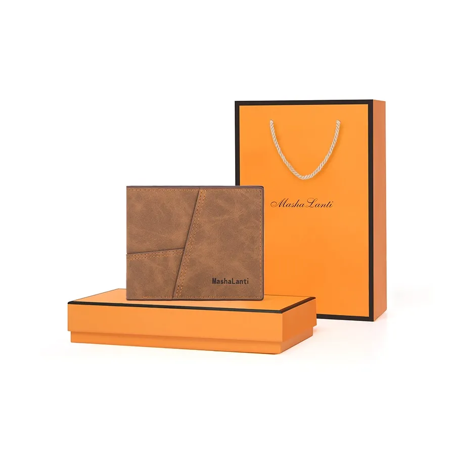 MashaLanti Полиуретановый держатель для карт и кошелек мужской кофейный