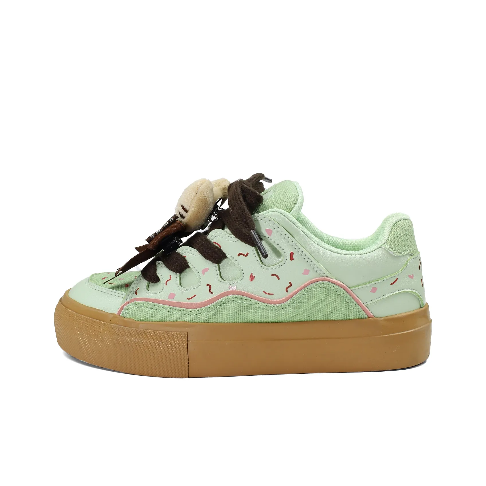 B10CROWN Slip-resistant Abrasion-resistant Breathable Low-Top Skateboarding Shoes Women's Green B10CROWN Противоскользящие Износостойкие Дышащие Низкие Кроссовки для Скейтбординга Женские Зеленые