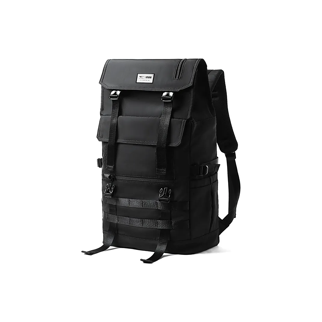 SEPTWOLVES Fabric Urban Techwear Hiking Sports Wear Resistant Water Repellent Backpack QPL Regular Unisex Black