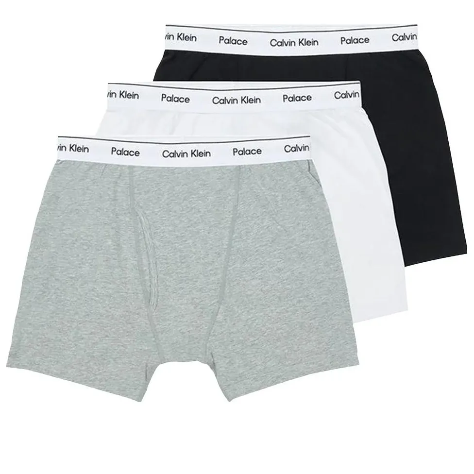 PALACE CK1 Trunks 3 Pack White/Light Grey Heather