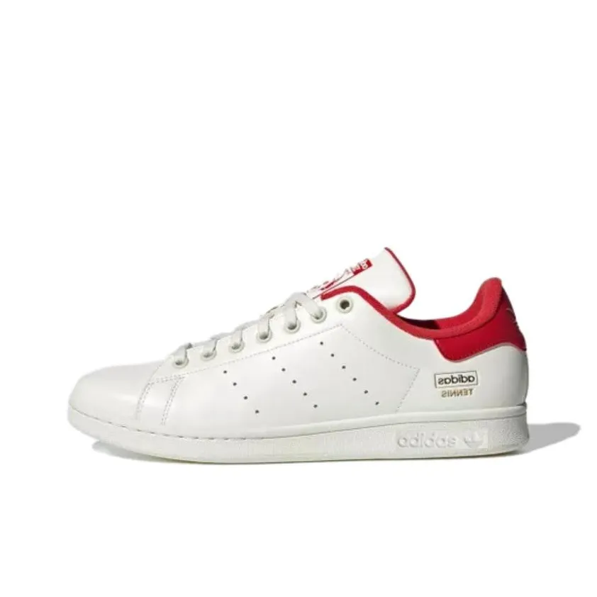 Adidas Originals Stan Smith Slip Resistant Abrasion Resistant Низкие Кроссовки для скейтбординга Унисекс Белый Красный