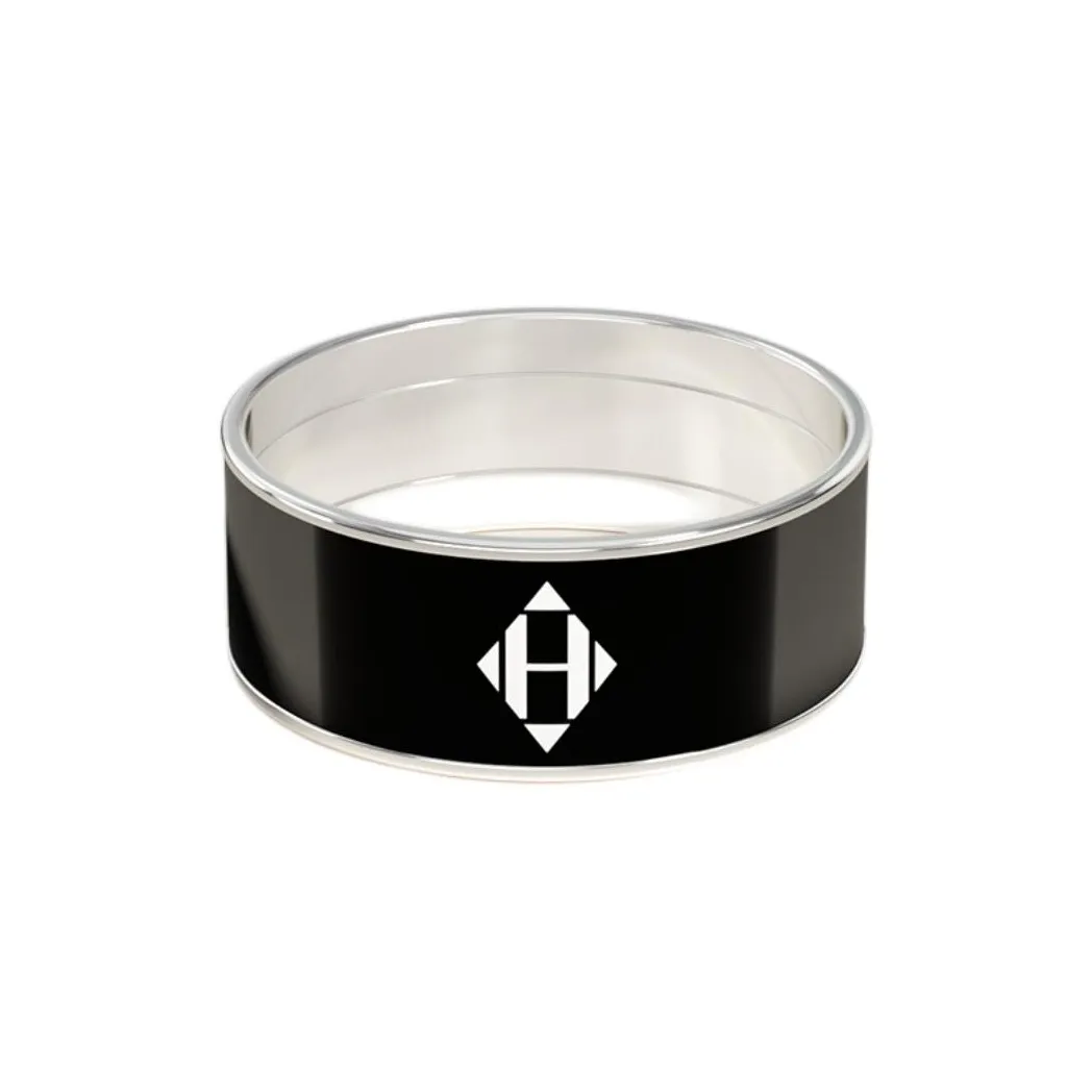 HERMES Palladium Plated Rings Women's Black