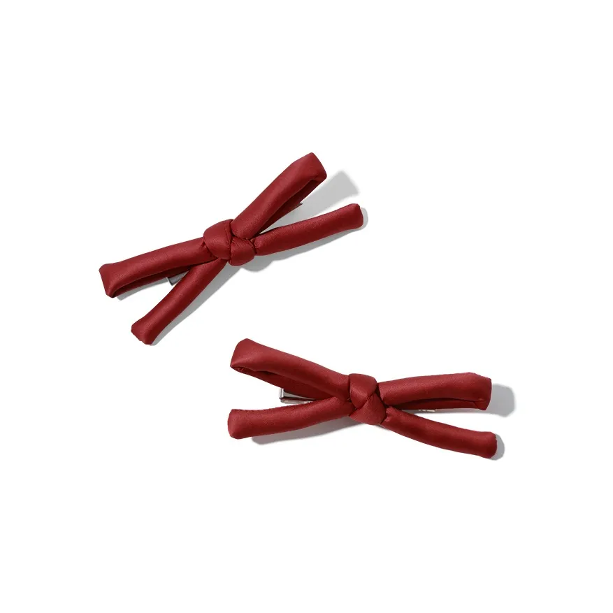 HEFANG Hair Accessories Polyester, Metal Hair Clips Women's Red