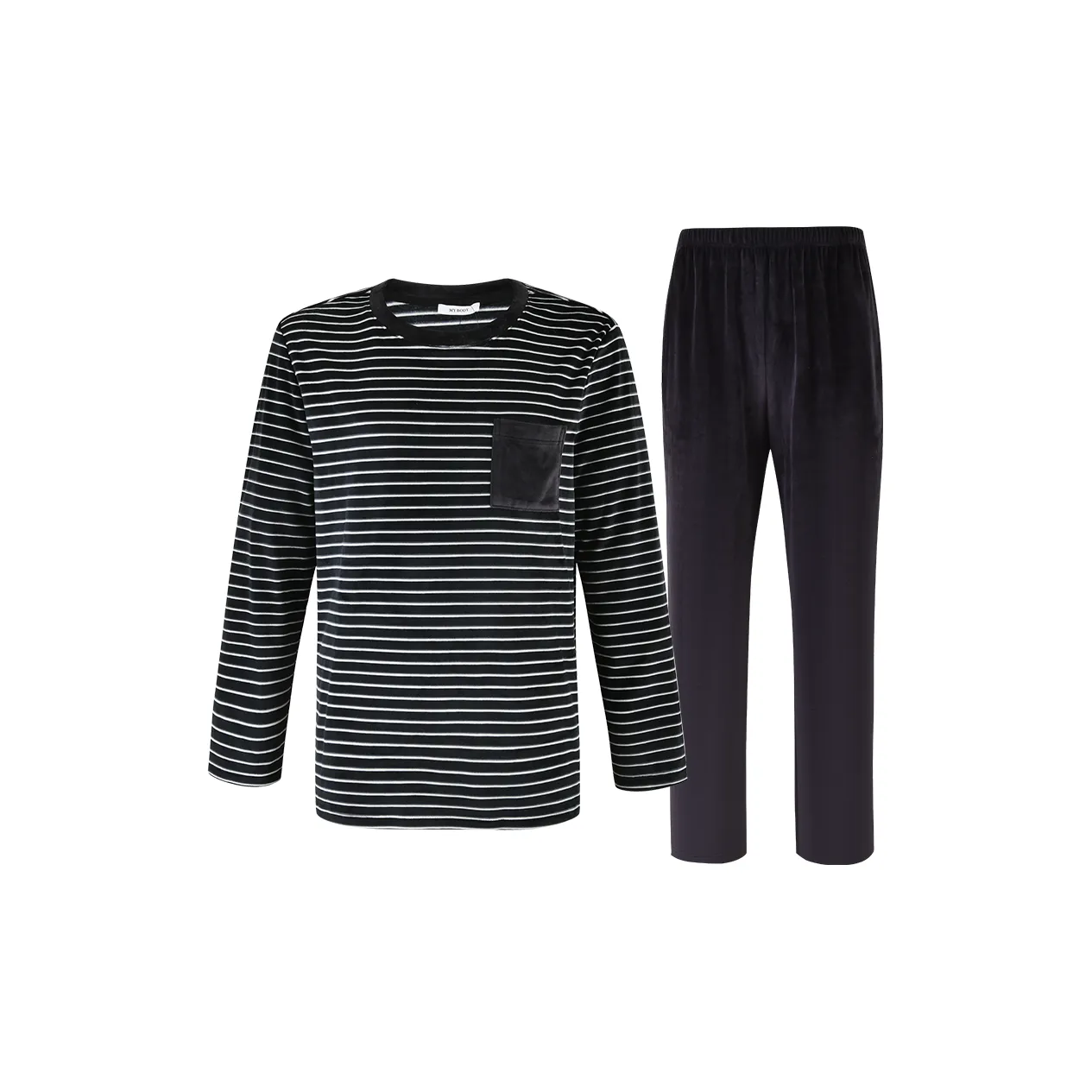 MY BODY Pajama Set Men's Black Stripes