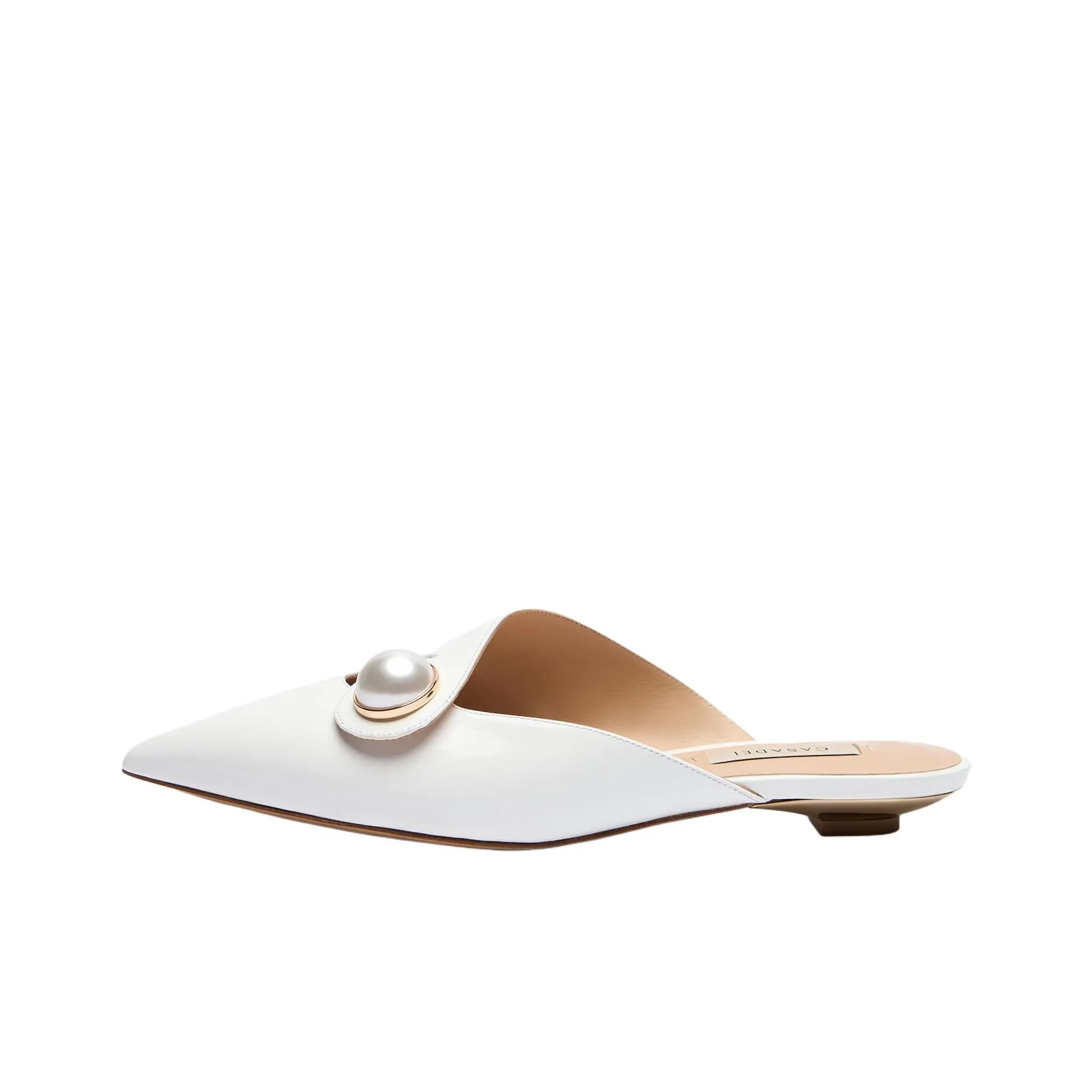 Casadei Blade Closed Toe Slippers Women's White
