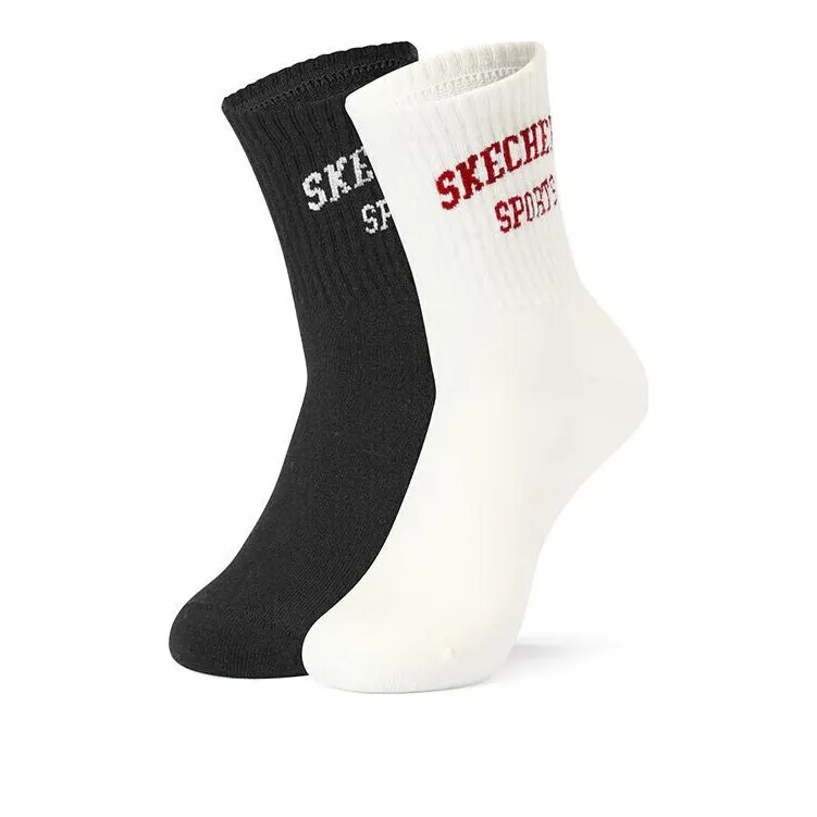 Skechers Colorful Высокие носки Унисекс 2 упаковки Тофу Белый+Черный