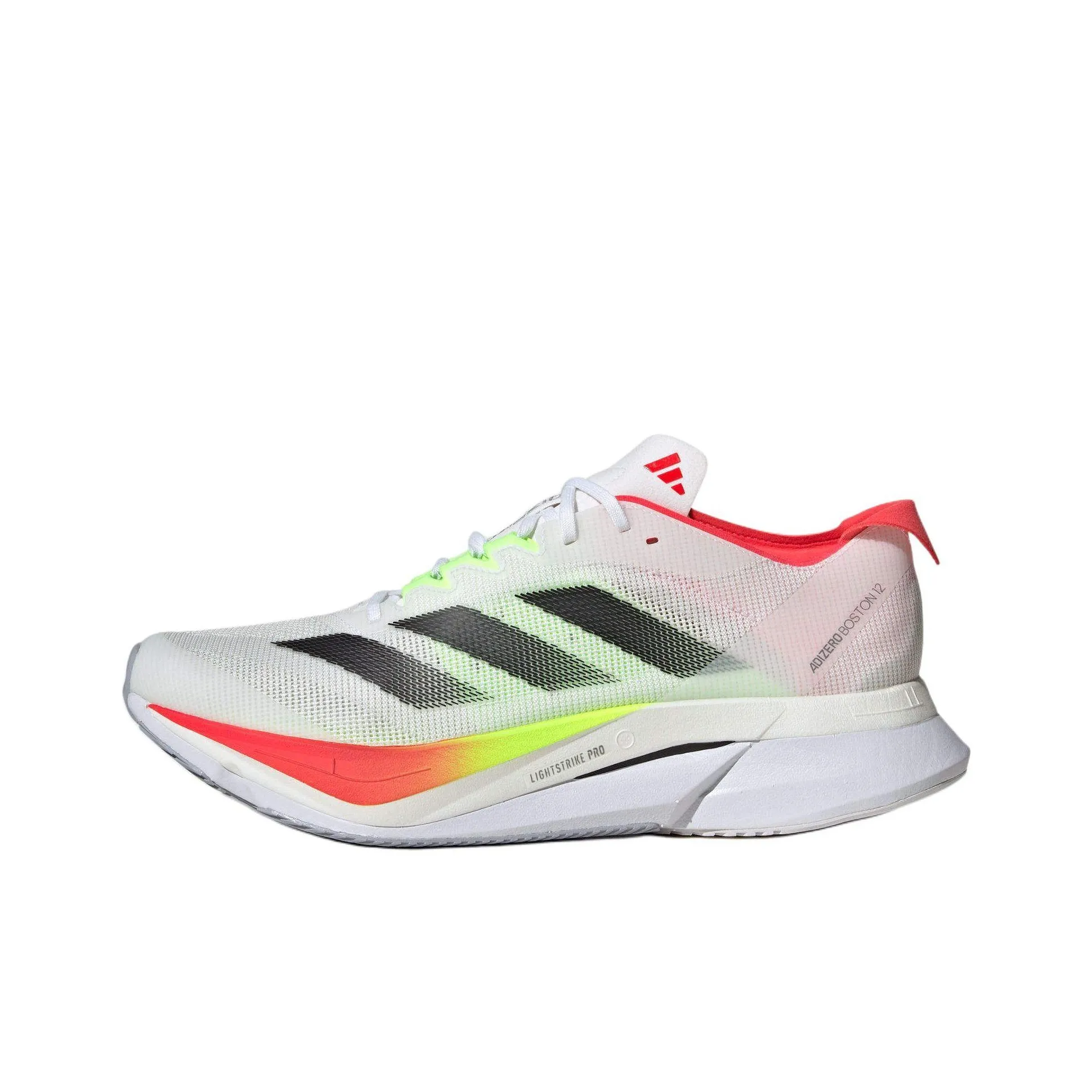 Adidas Adizero Boston 12 Беговые кроссовки Низкий топ Белый Черный Красный Неоново-зеленый Унисекс