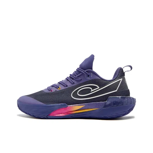 QIAODAN Spike 8 PRO Баскетбольные кроссовки Низкие Фиолетово-черные Мужские