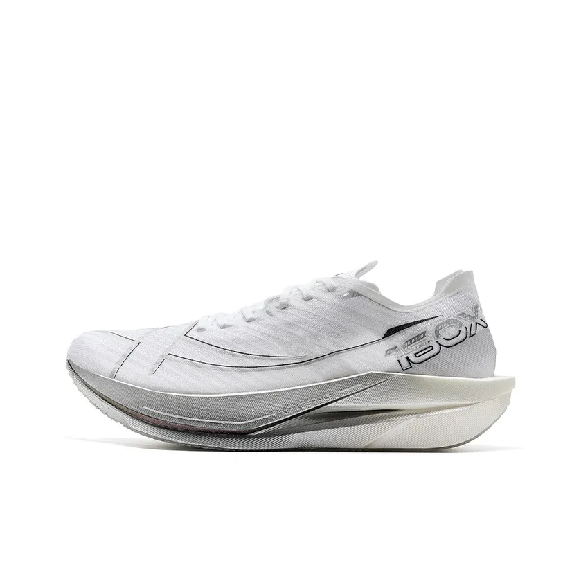 XTEP 160X 6.0 Cushioned Wear Resistant Lightweight Low Top Carbon Plate Marathon Running Shoes Men's White Silver