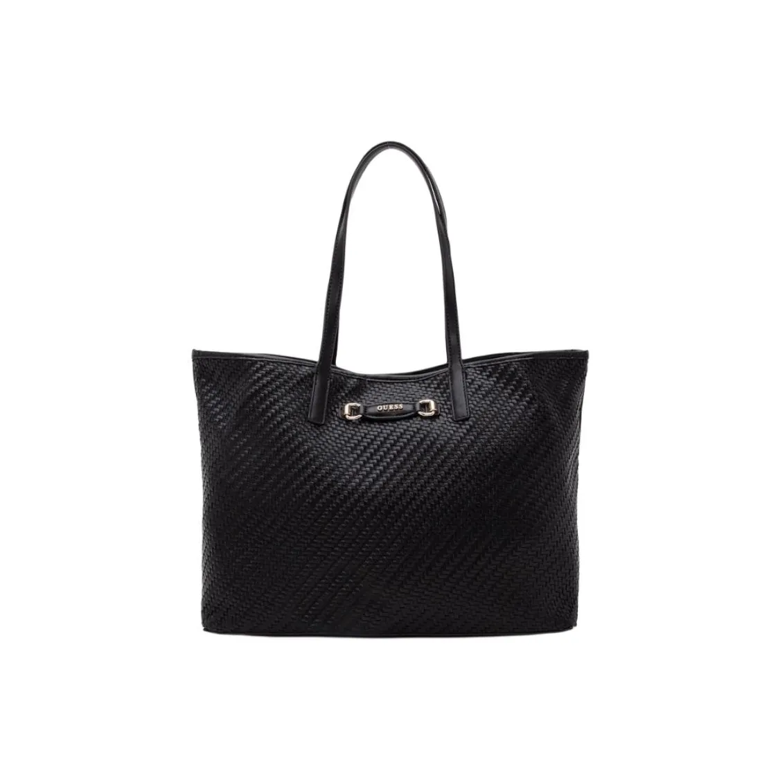 GUESS Artificial Leather Tote Bag, Shopping Bag, Shoulder Bag Medium Size Women's Black