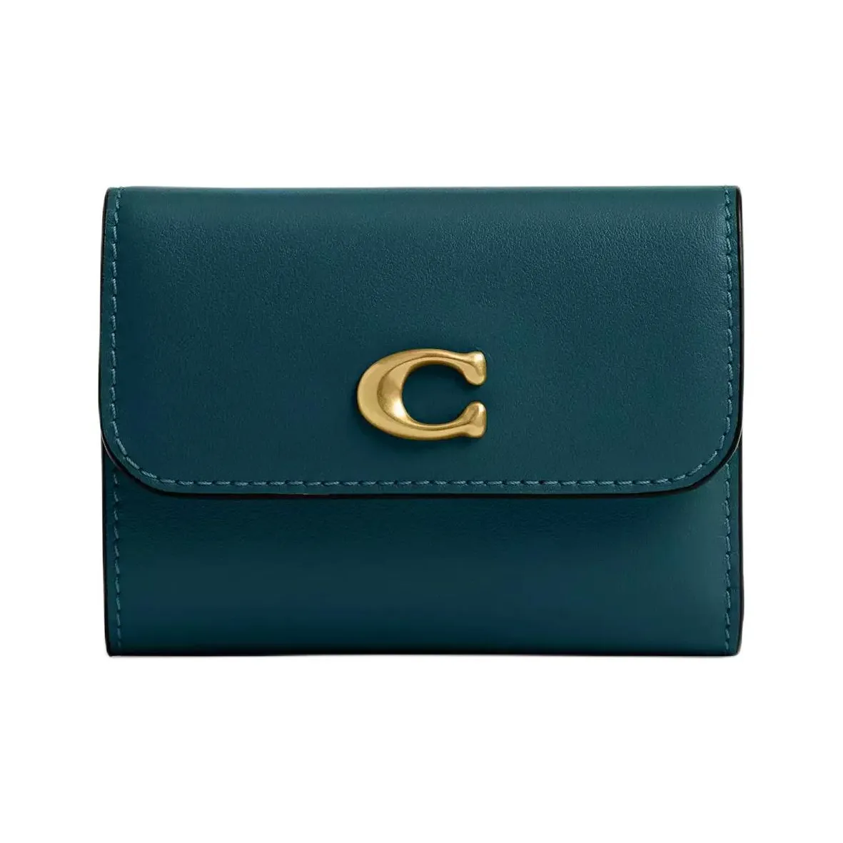 COACH Утонченный Телячья кожа Кошелек Мини Женский Морской зеленый