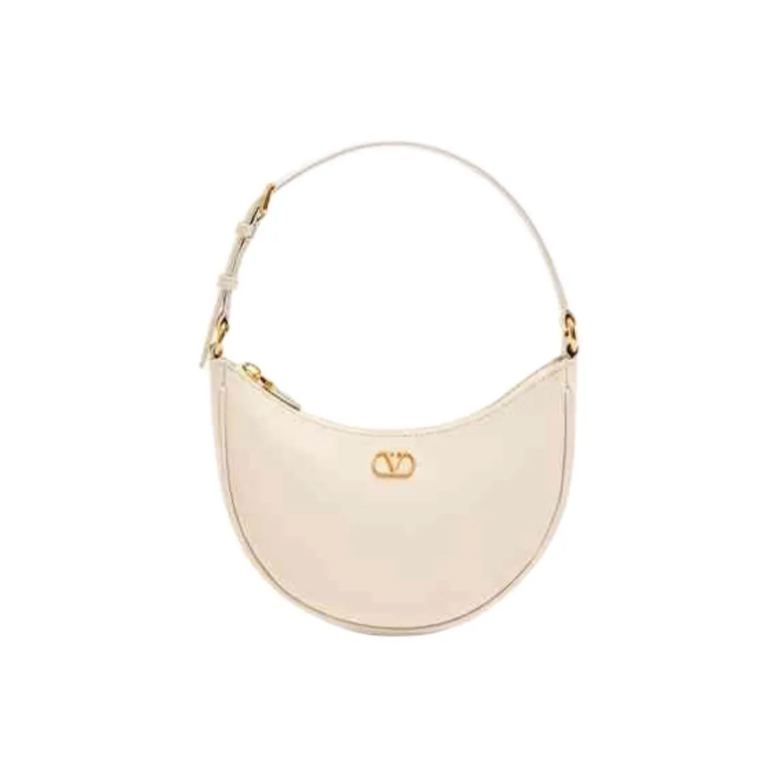 Valentino GARAVANI Cow Leather Handbag Shoulder Bag Mini Women's Light Ivory White