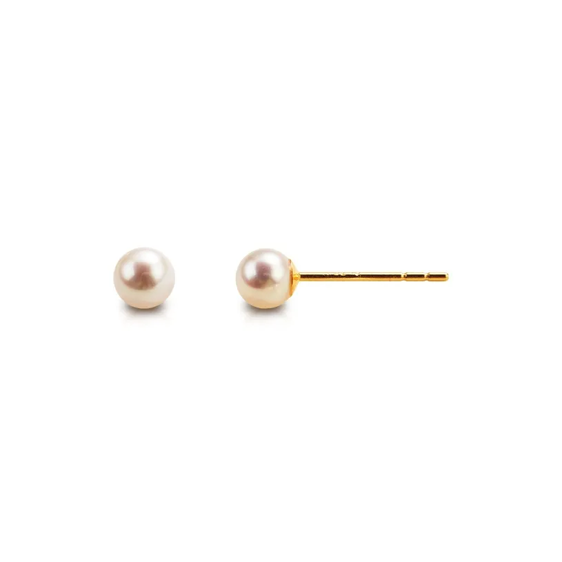 Lao Feng Xiang Pearl Stud Earrings Women's