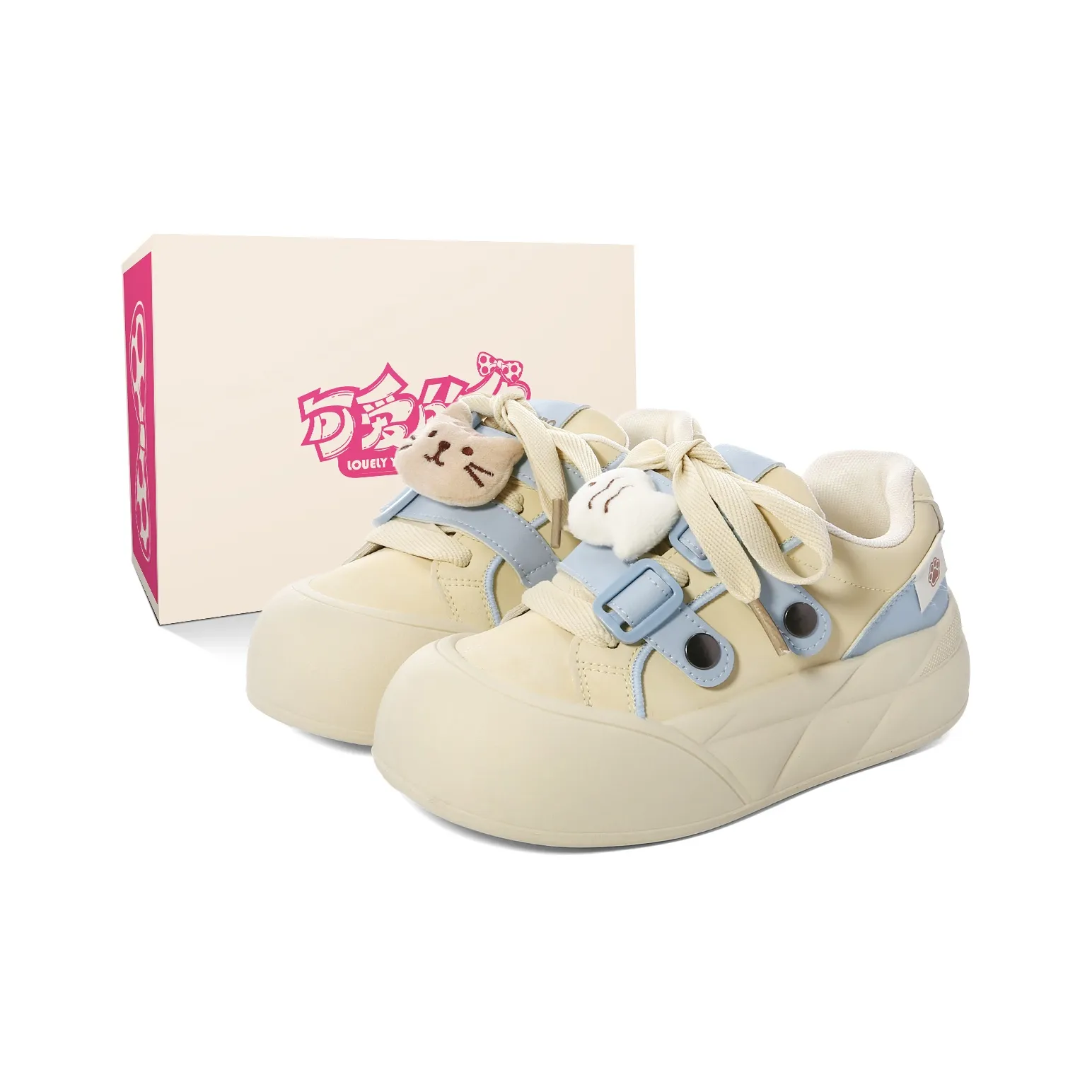 Lovely You Легкие Anti Slip Низкие Кроссовки для Скейтбординга Женские Желто-Синие