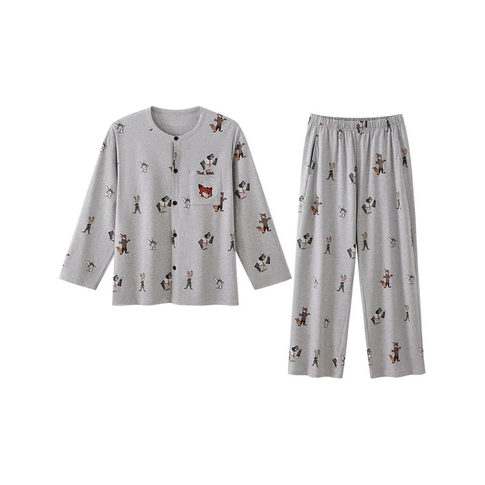 JINGYUN x Disney Pajama Set Men's Bean Gray