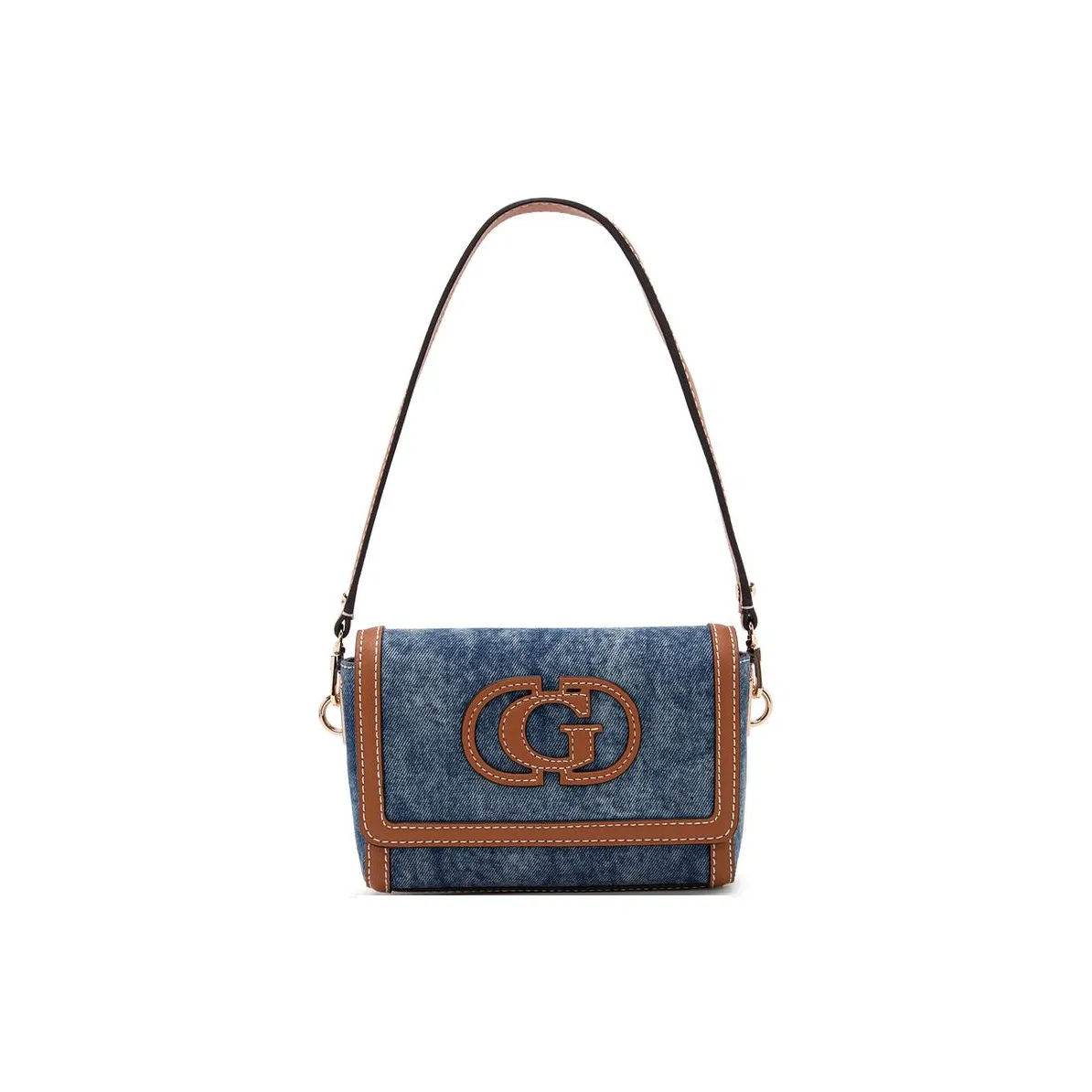 GUESS Сумка через плечо из ткани и искусственной кожи среднего размера женская темно-синяя