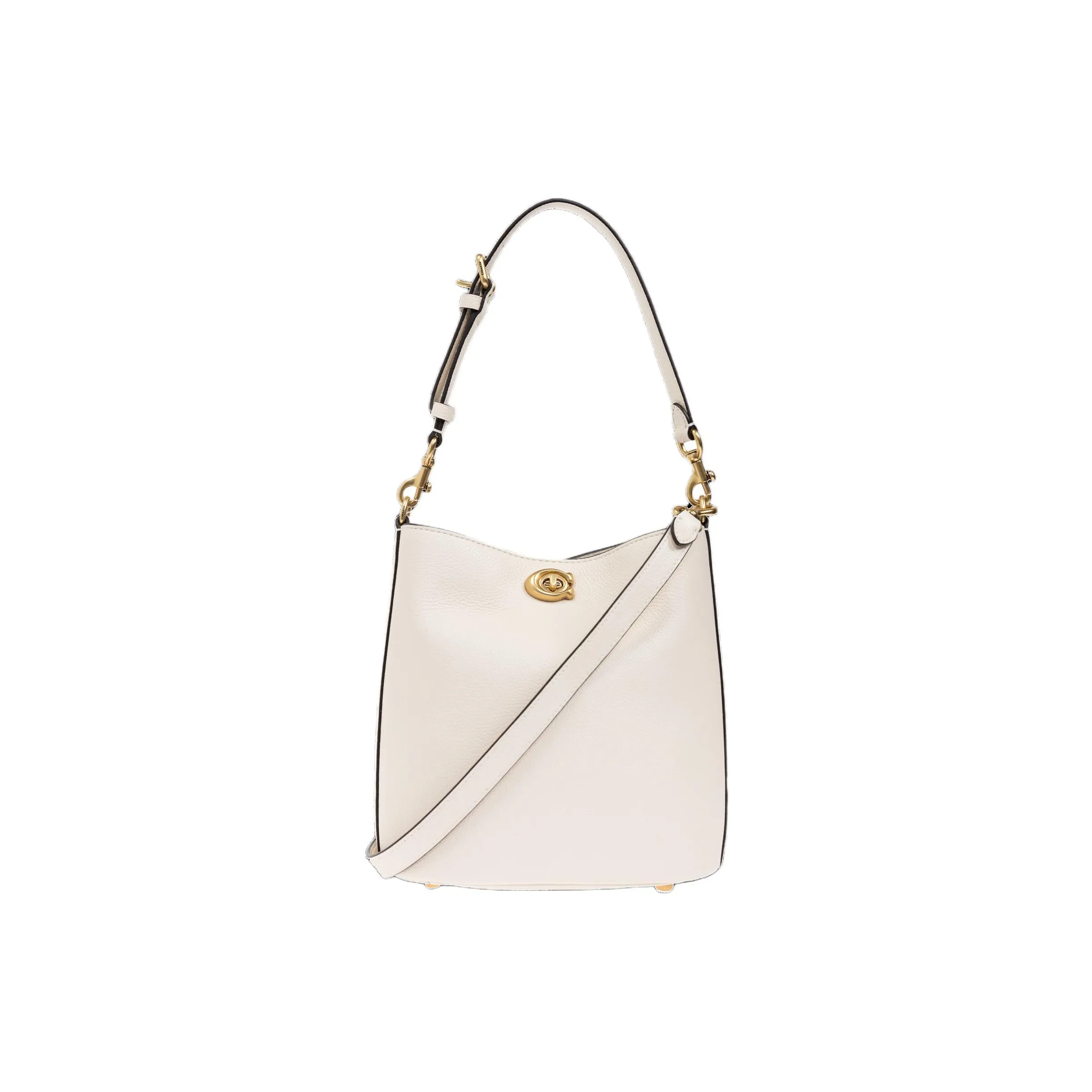 COACH Willow Leather Bucket Bag, Crossbody, One Shoulder Handbag Trumpets Women's Cream