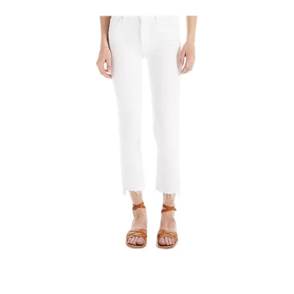 MOTHER The Insider Frayed Edge Cropped Trousers